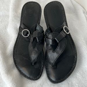 Born Black Leather Sandals